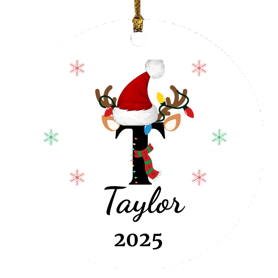 Personalized Initial Name Christmas Keepsake Ornament Gift