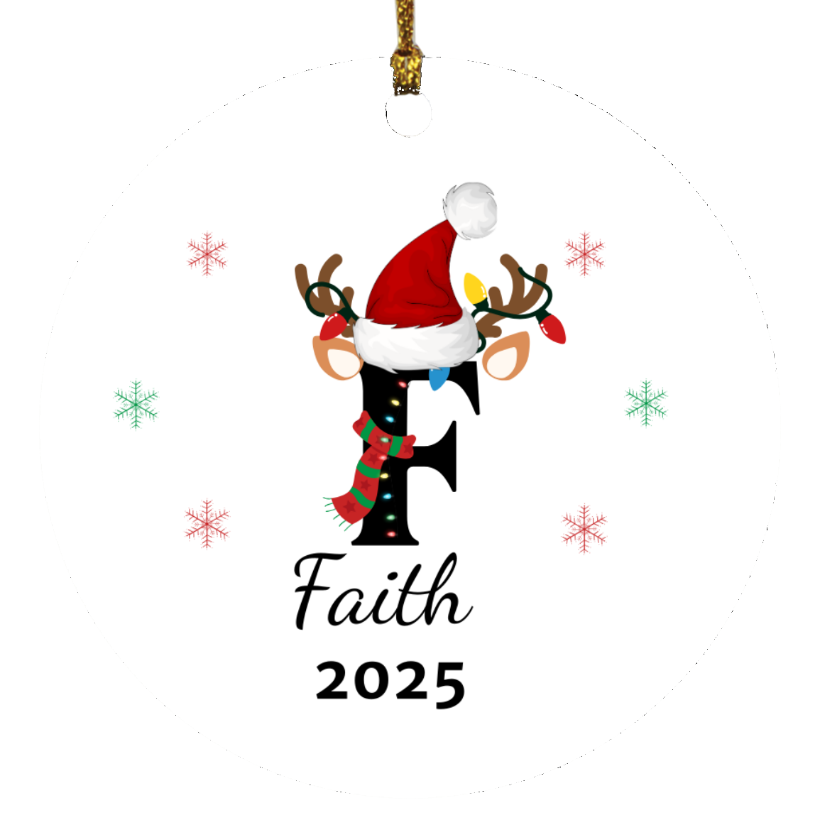 Personalized Initial Name Christmas Keepsake Ornament Gift