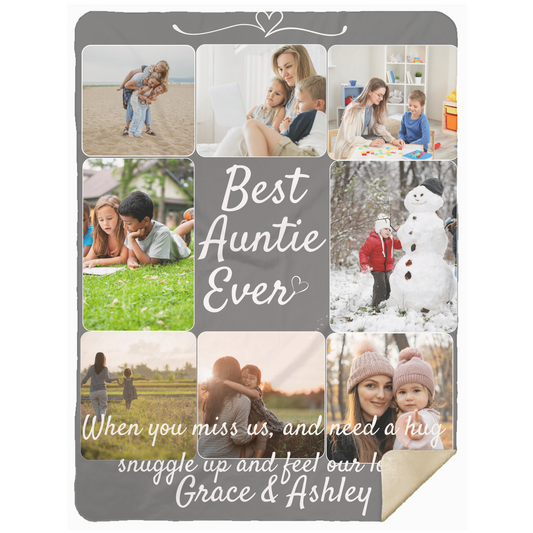 Best Auntie Custom Photo Blanket 60x80