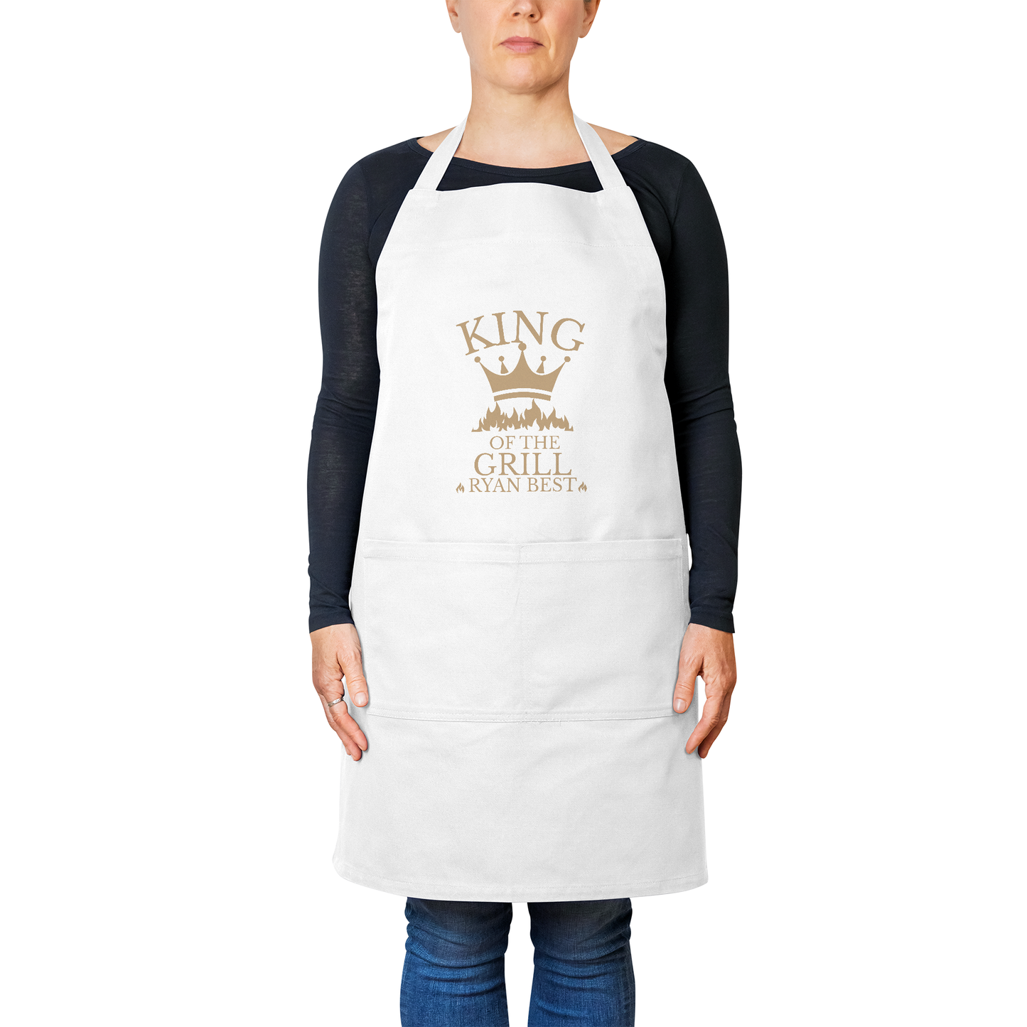 Personalized King Of The Grill Cotton Apron