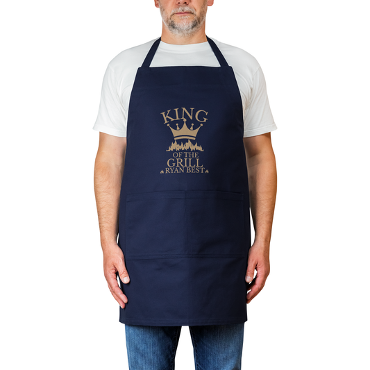 Personalized King Of The Grill Cotton Apron