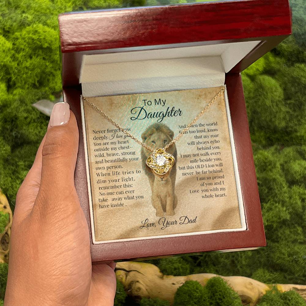 To My Daughter – Lion Heart Necklace Gift from Dad