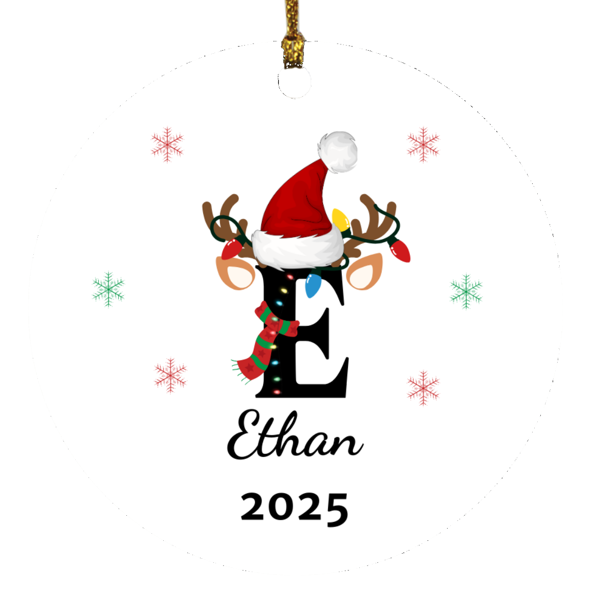 Personalized Initial Name Christmas Keepsake Ornament Gift