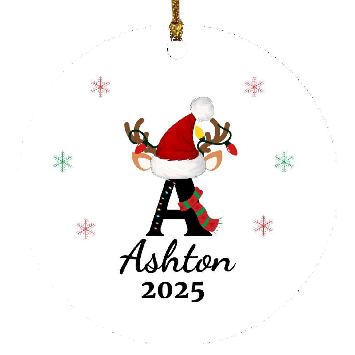 Personalized Initial Name Christmas Keepsake Ornament Gift