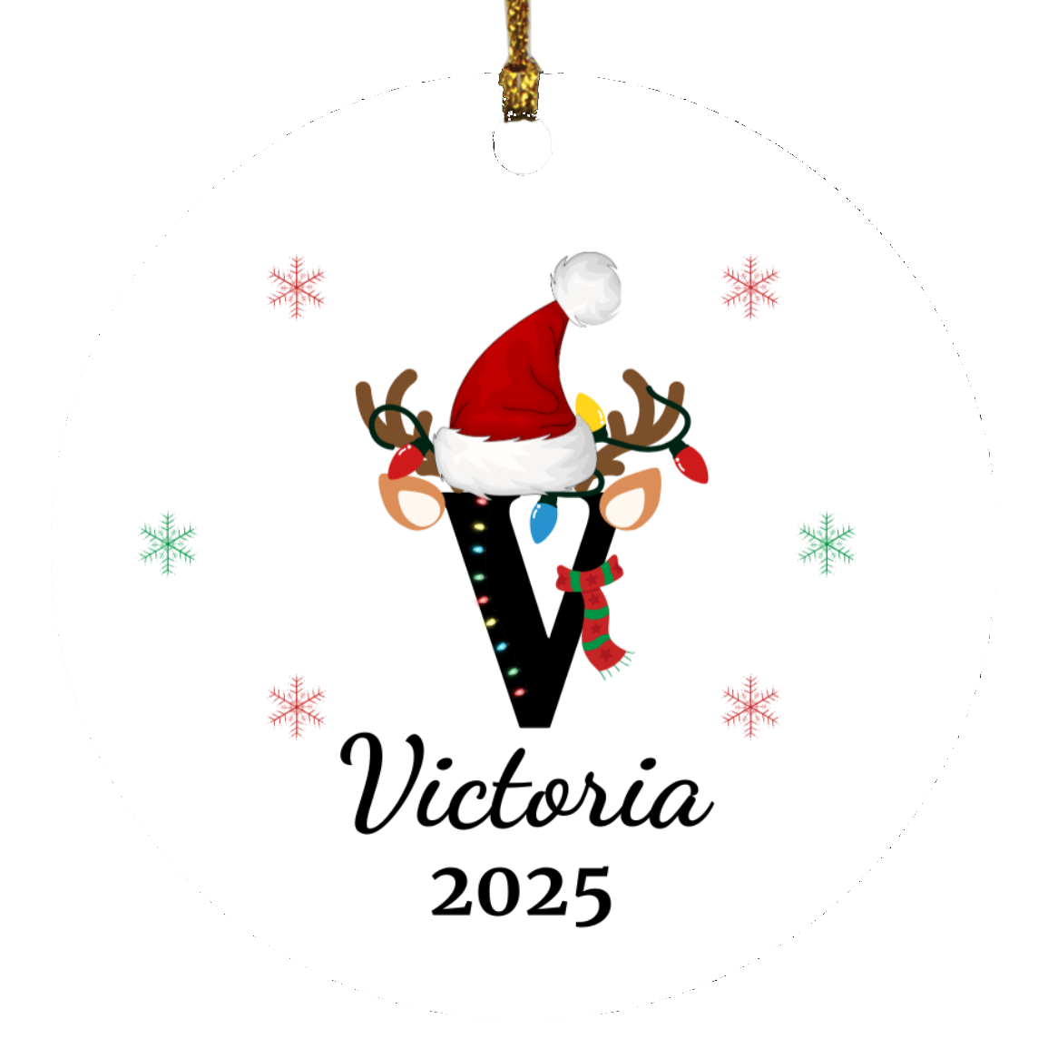 Personalized Initial Name Christmas Keepsake Ornament Gift