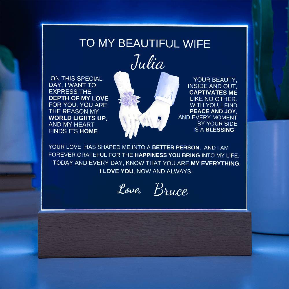 I Love You Now And Always |Acrylic Square Plaque
