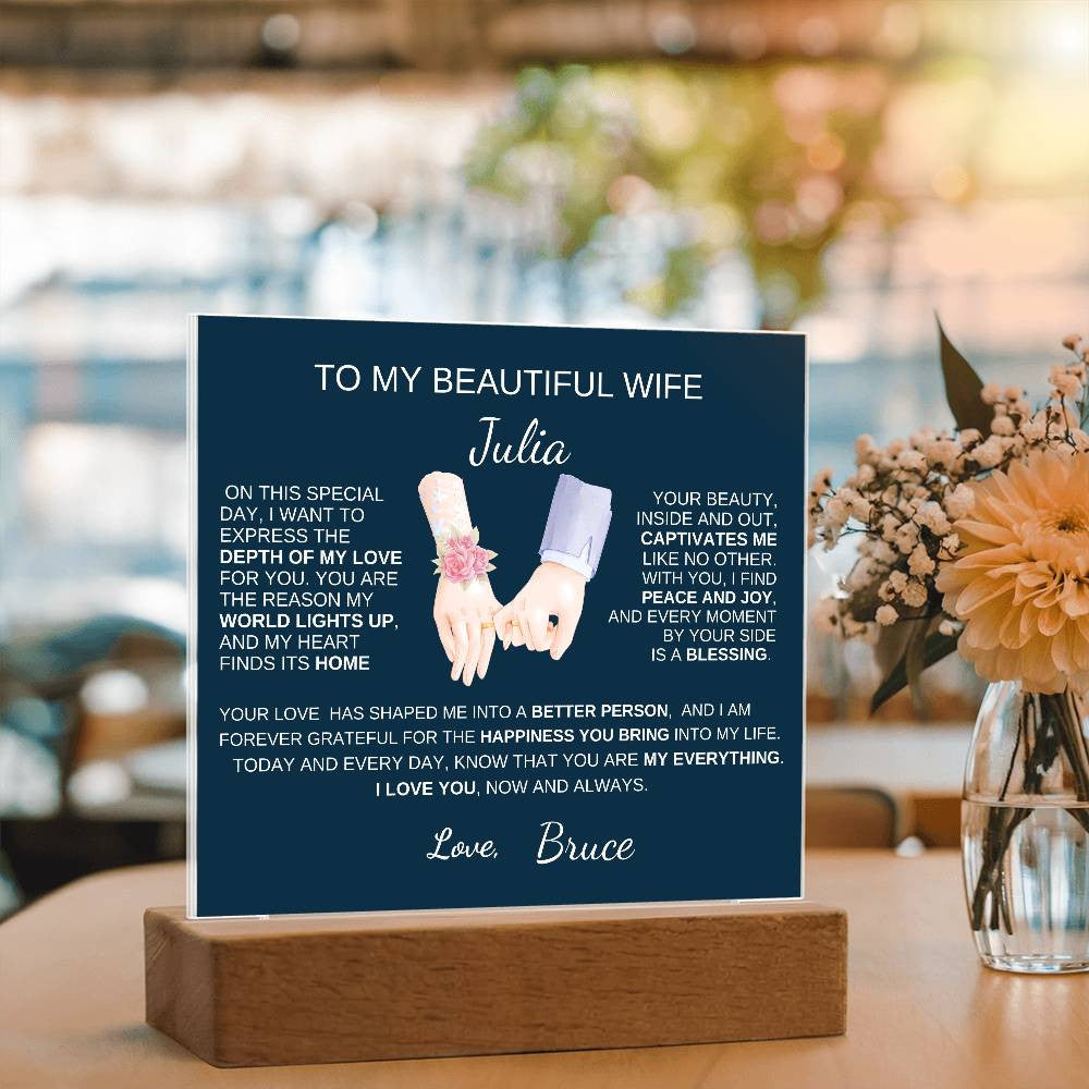 I Love You Now And Always |Acrylic Square Plaque