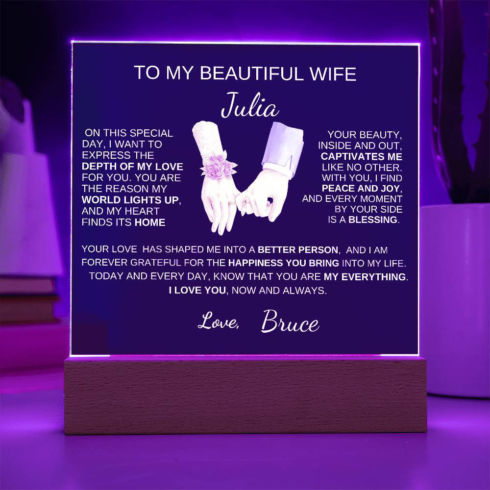 I Love You Now And Always |Acrylic Square Plaque