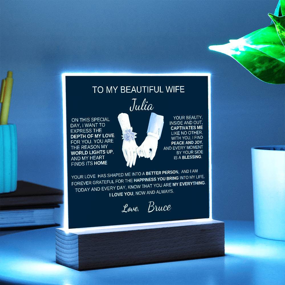I Love You Now And Always |Acrylic Square Plaque