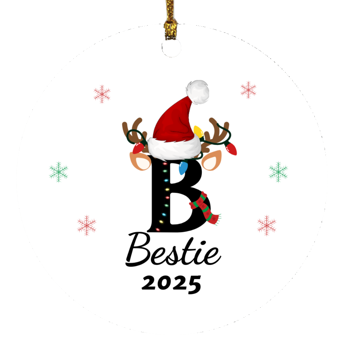 Personalized Initial Name Christmas Keepsake Ornament Gift