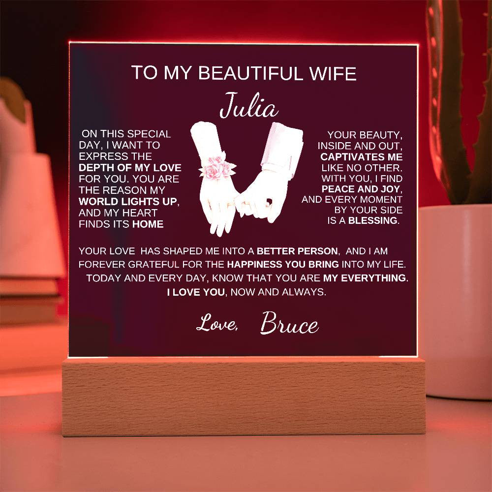 I Love You Now And Always |Acrylic Square Plaque