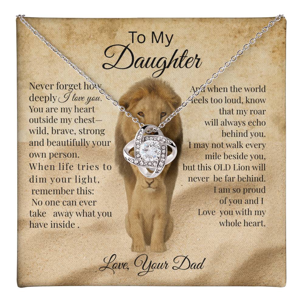 To My Daughter – Lion Heart Necklace Gift from Dad