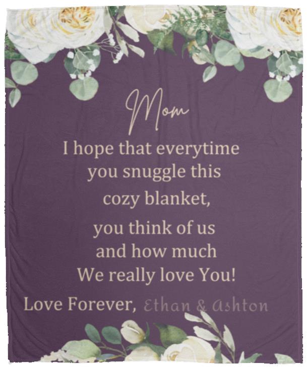 Personalized Mom's Cozy Plush Fleece Blanket - 50x60
