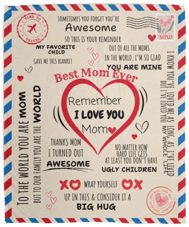 MOM POSTCARD Cozy Plush Fleece Blanket - 50x60