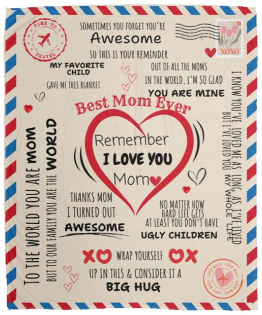 MOM POSTCARD Cozy Plush Fleece Blanket - 50x60