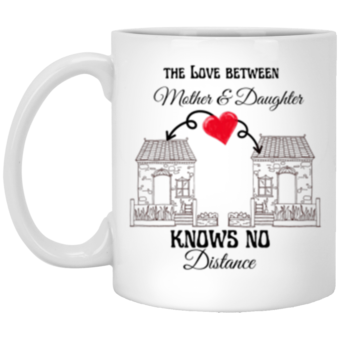 Moms & Daughters No Distance Between Us 11 oz White Mug
