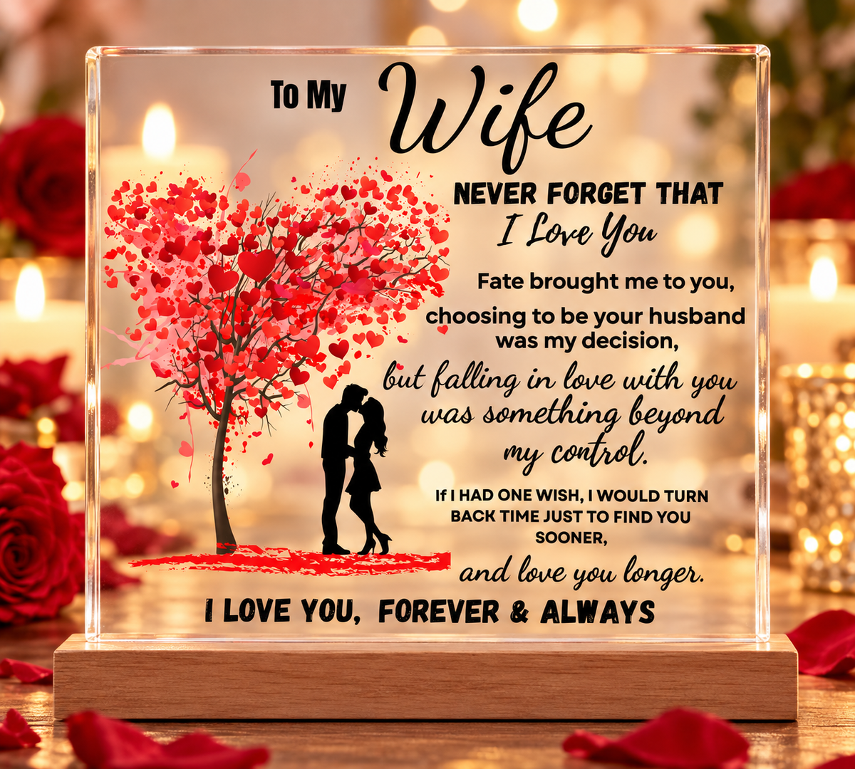 To My Wife Tree Of Love Acrylic Plaque-Romantic Gift From Husband