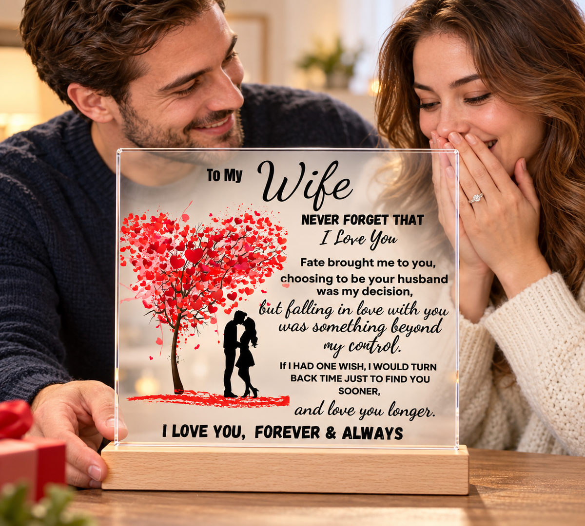 To My Wife Tree Of Love Acrylic Plaque-Romantic Gift From Husband