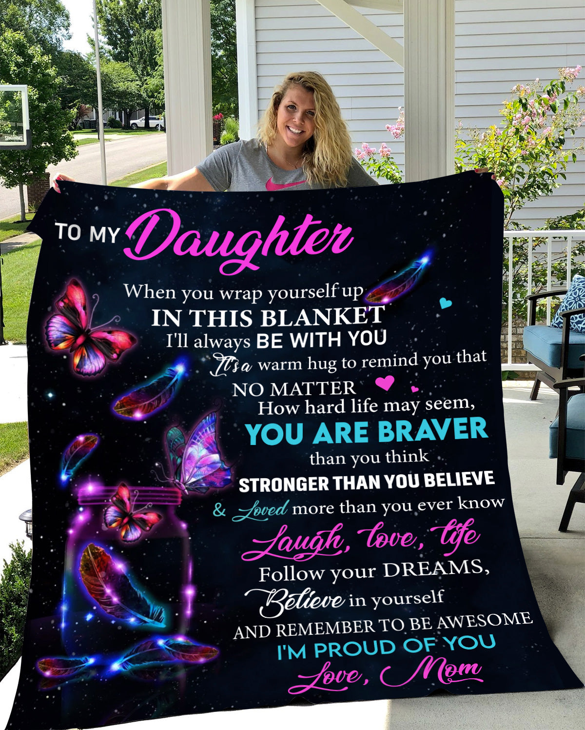 MY DAUGHTER BUTTERFLY BLANKET