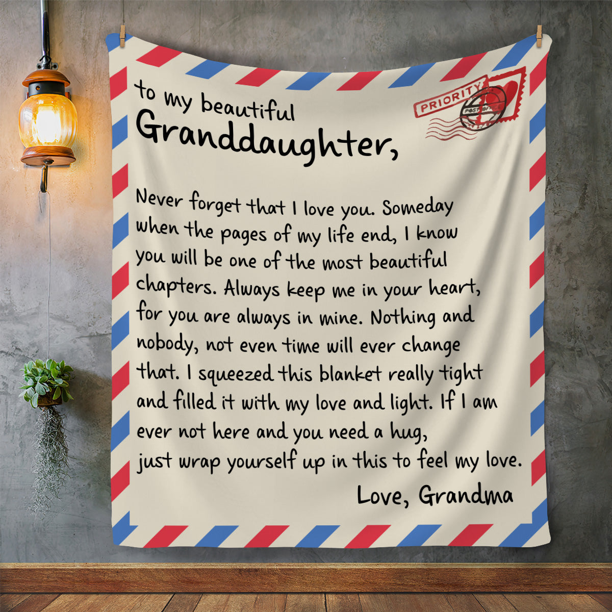 PERSONALIZED GRANDDAUGHTER I LOVE YOU  LETTER BLANKET