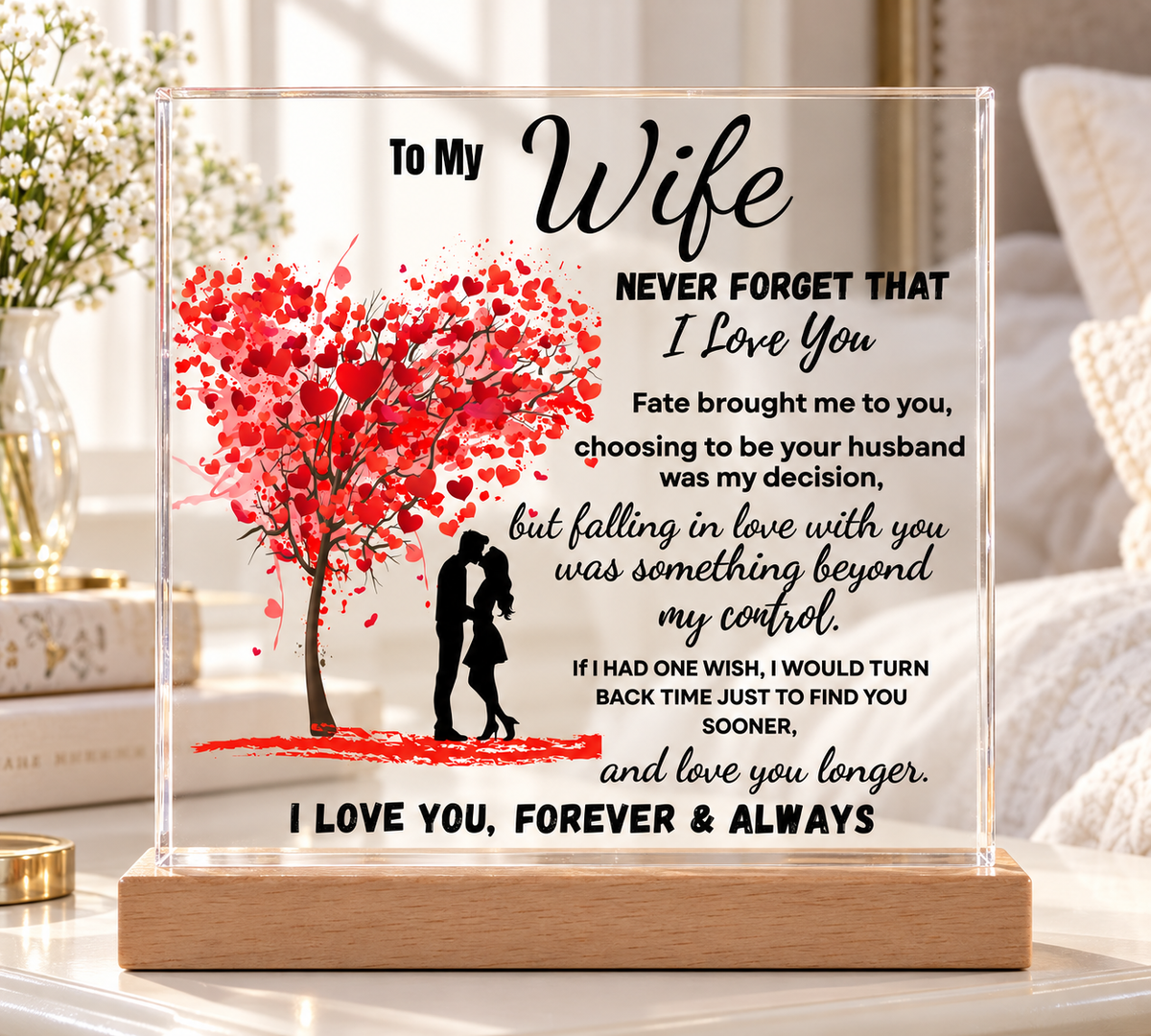 To My Wife Tree Of Love Acrylic Plaque-Romantic Gift From Husband