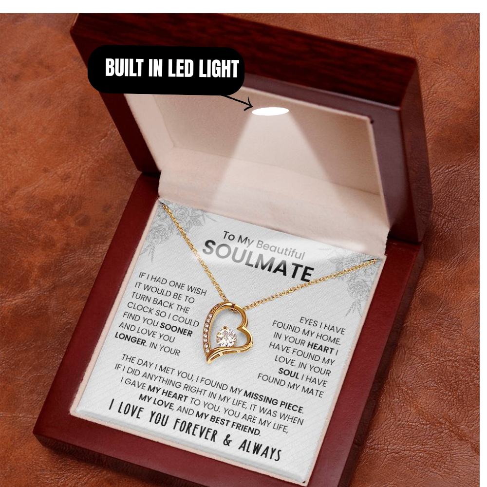 To My Soulmate | I Love You, Forever & Always - Forever Love Necklace