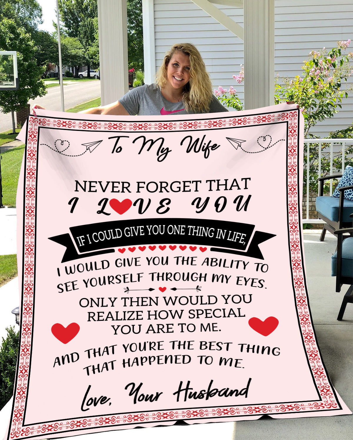 PERSONALIZED MY WIFE NEVER FORGET THAT I LOVE YOU BLANKET