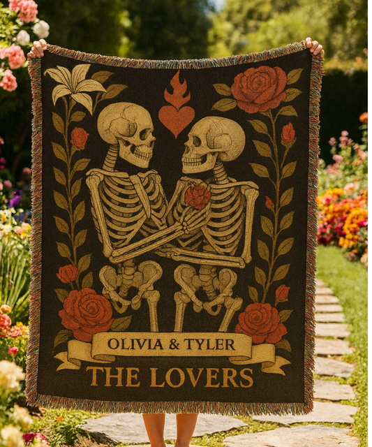 (Limited Edition) Eternal Lovers "Today, Tomorrow, Forever" Personalized Couples Woven Blanket Gift