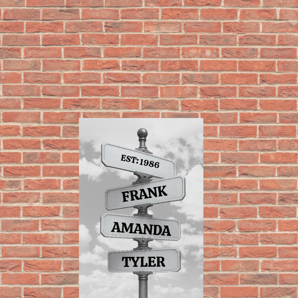 Custom Vintage Directional Signpost – Personalized Family Name Wall Art