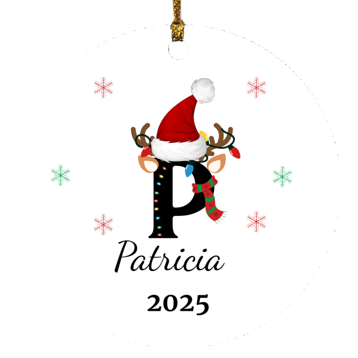 Personalized Initial Name Christmas Keepsake Ornament Gift