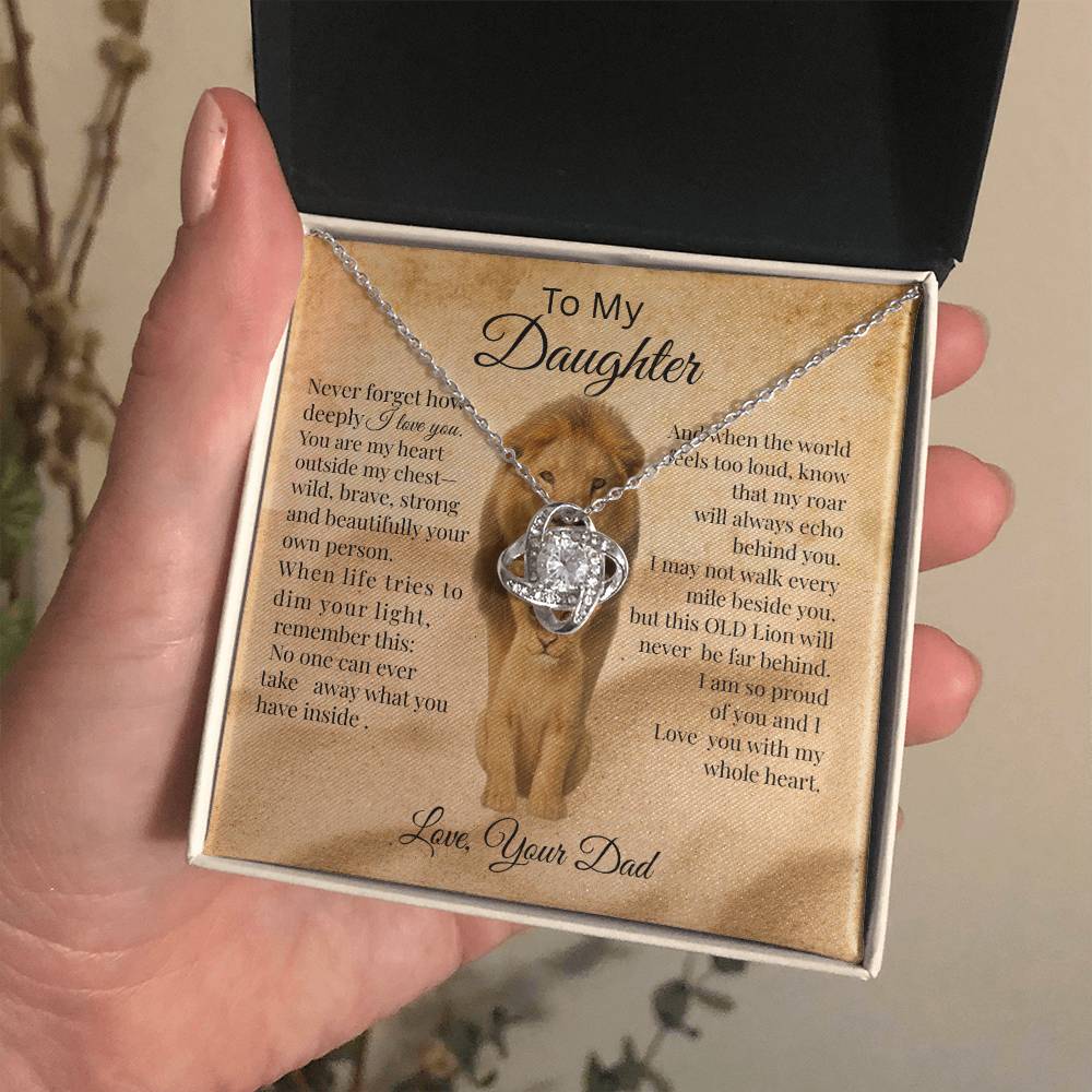To My Daughter – Lion Heart Necklace Gift from Dad