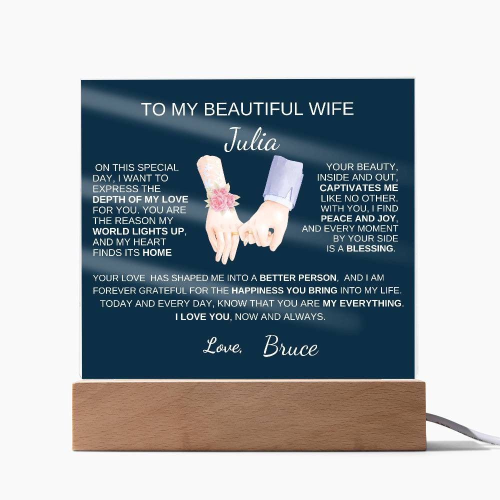 I Love You Now And Always |Acrylic Square Plaque
