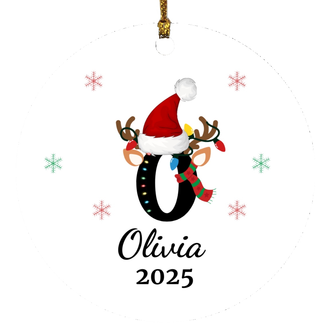 Personalized Initial Name Christmas Keepsake Ornament Gift