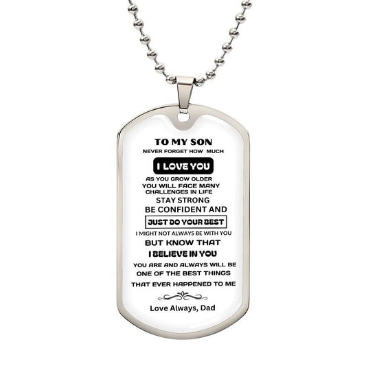 To My Son- Dog Tag Keepsake