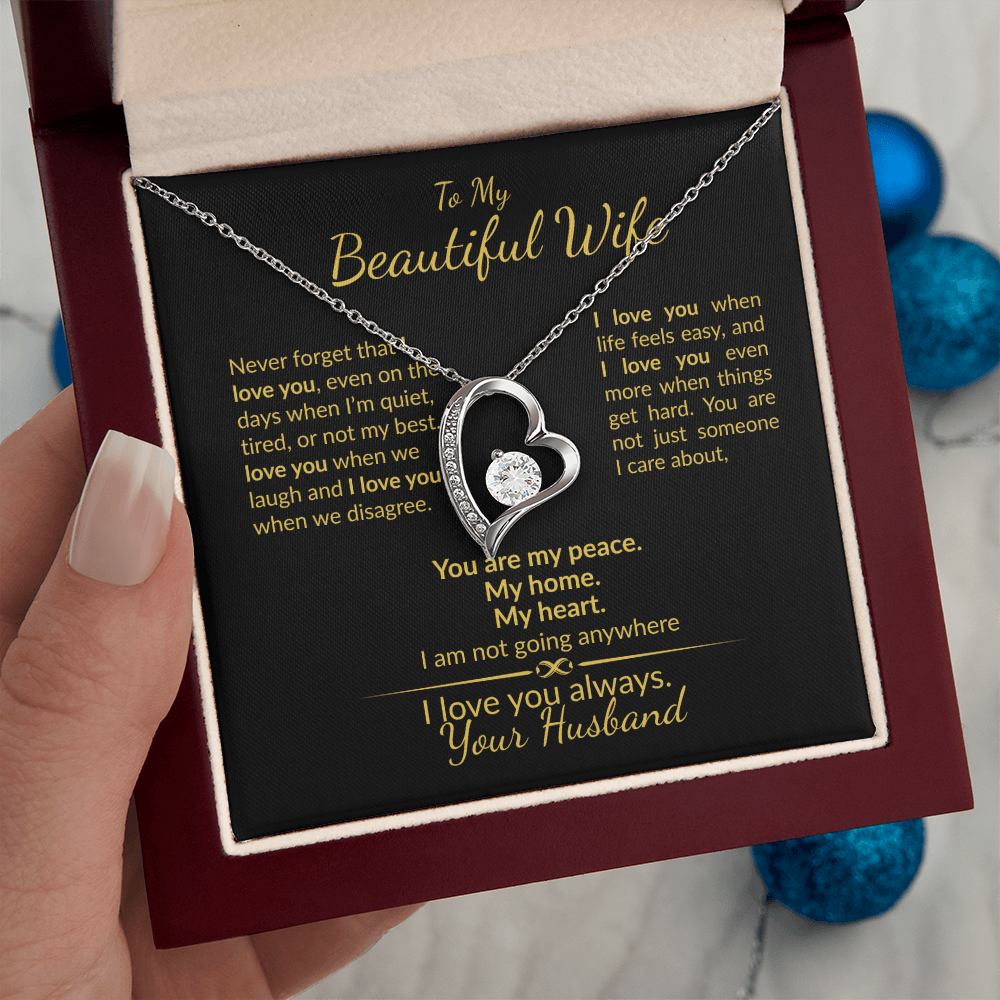 My Wife I Choose You Forever- Heart Necklace Gift