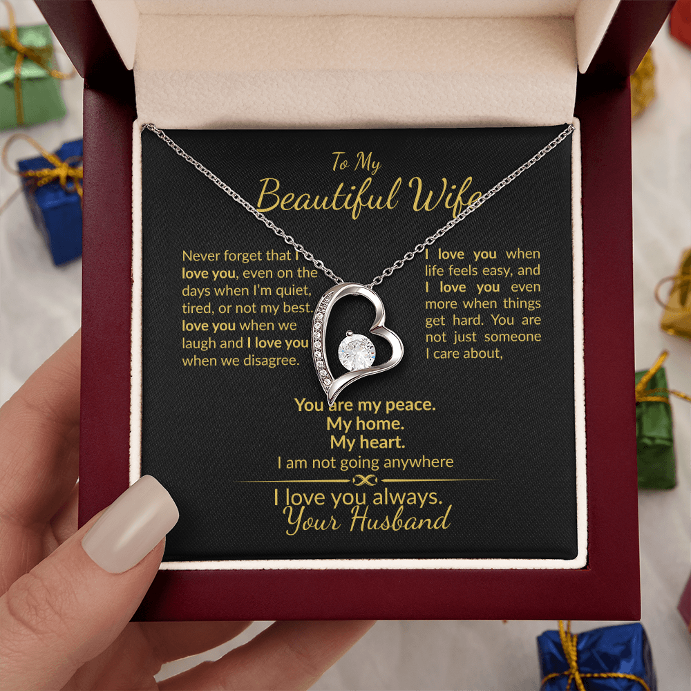 My Wife I Choose You Forever- Heart Necklace Gift