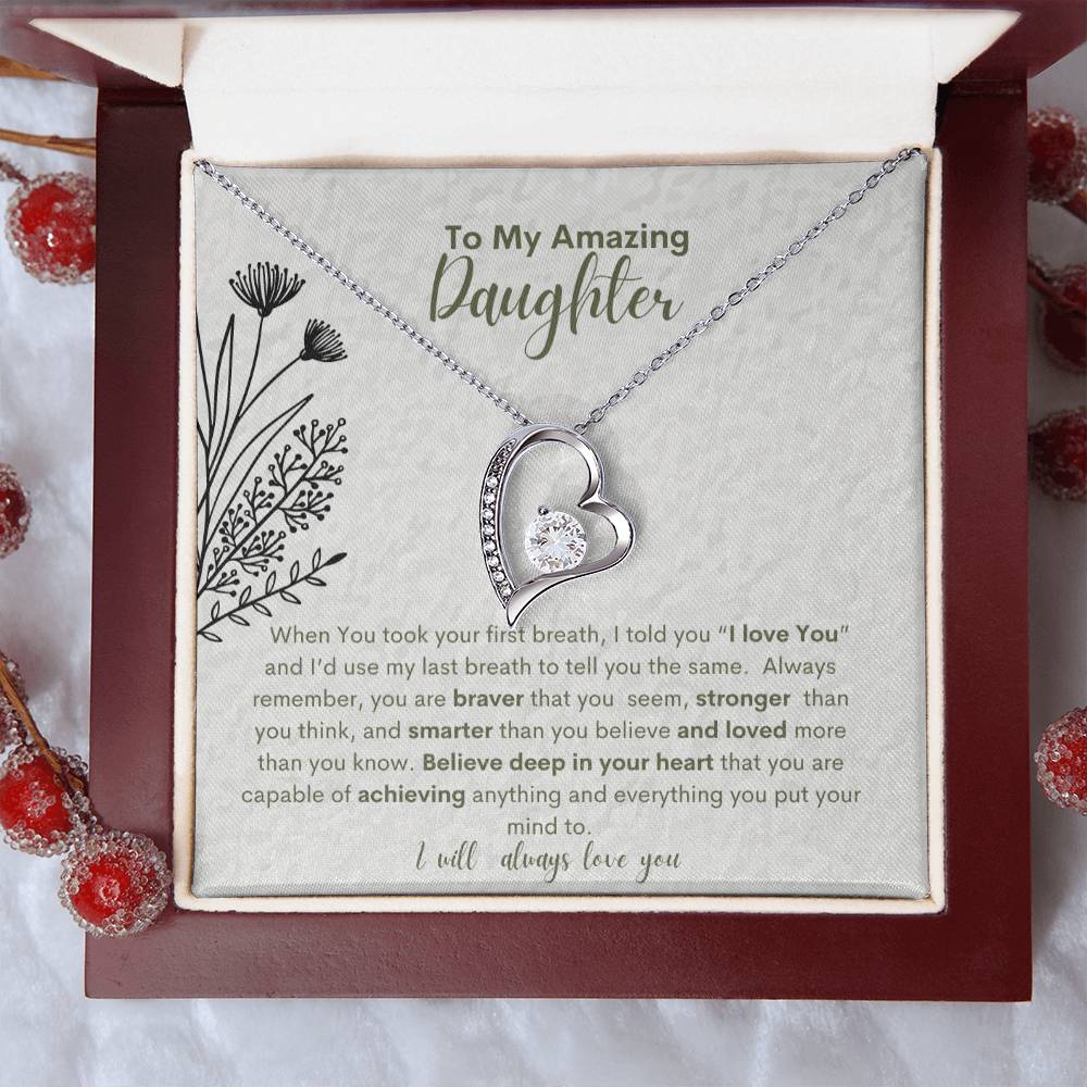 My Amazing Daughter You Are Capable-Heart Necklace