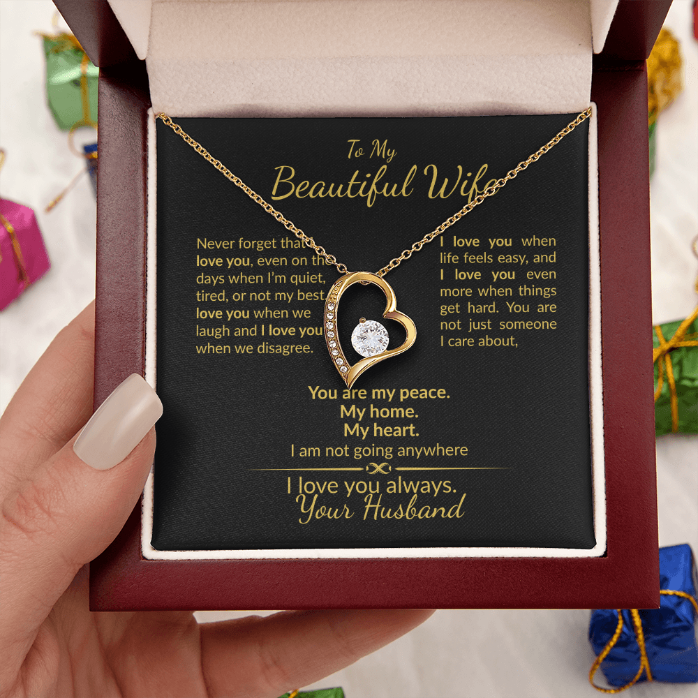 My Wife I Choose You Forever- Heart Necklace Gift