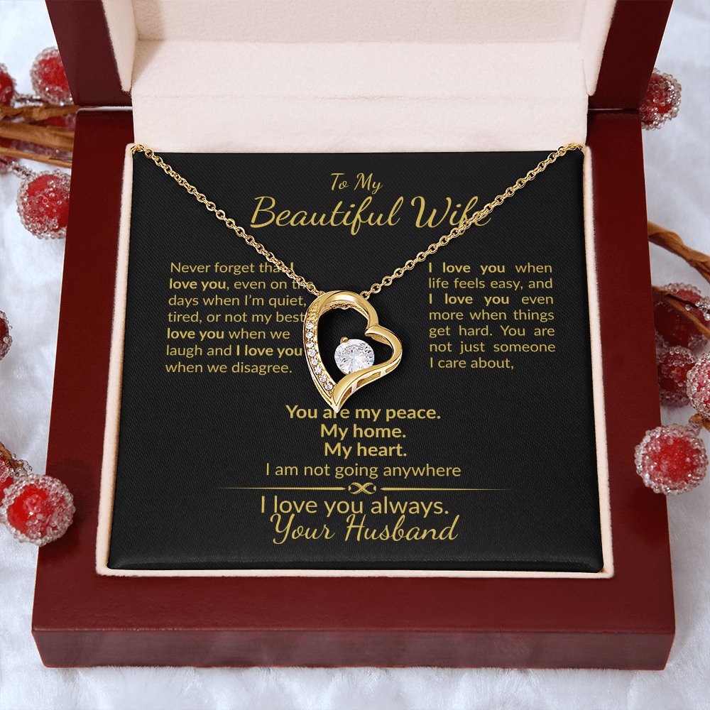 My Wife I Choose You Forever- Heart Necklace Gift