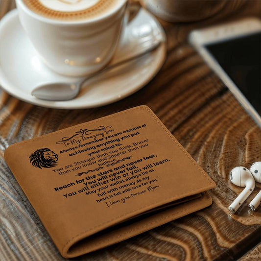 To My Amazing Son|  Graduation Leather Wallet