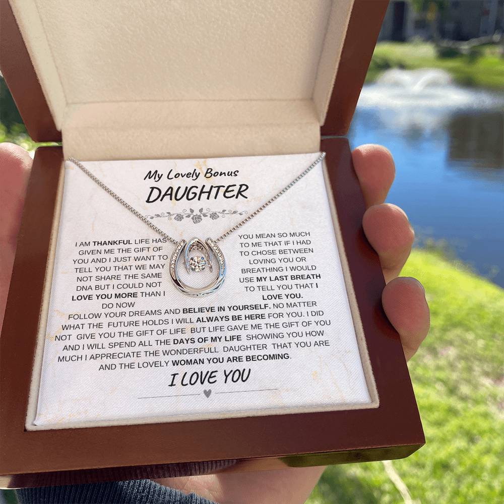 My Lovely Bonus Daughter-Lucky In Love Necklace