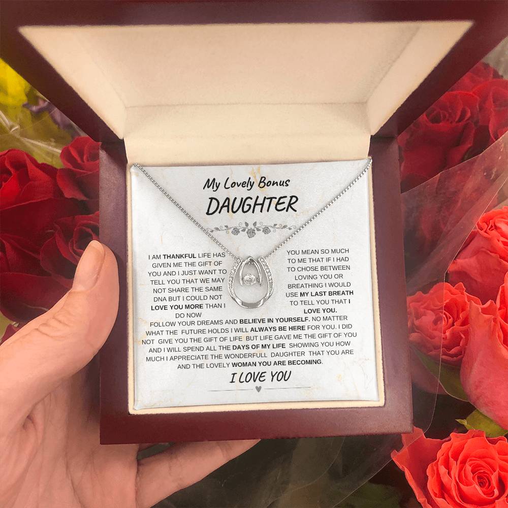 My Lovely Bonus Daughter-Lucky In Love Necklace