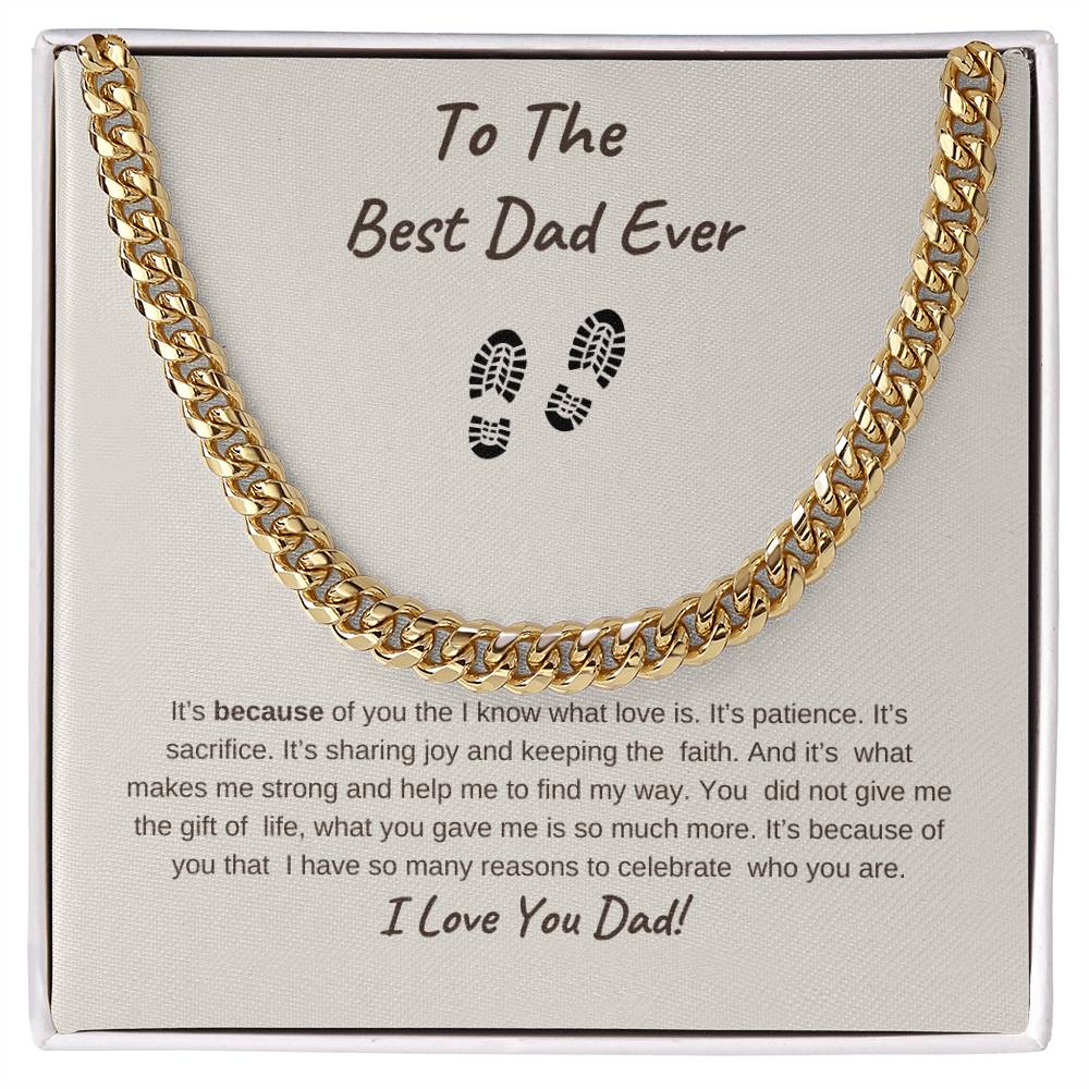 TO The Best Dad Ever-Gold Cuban Necklace