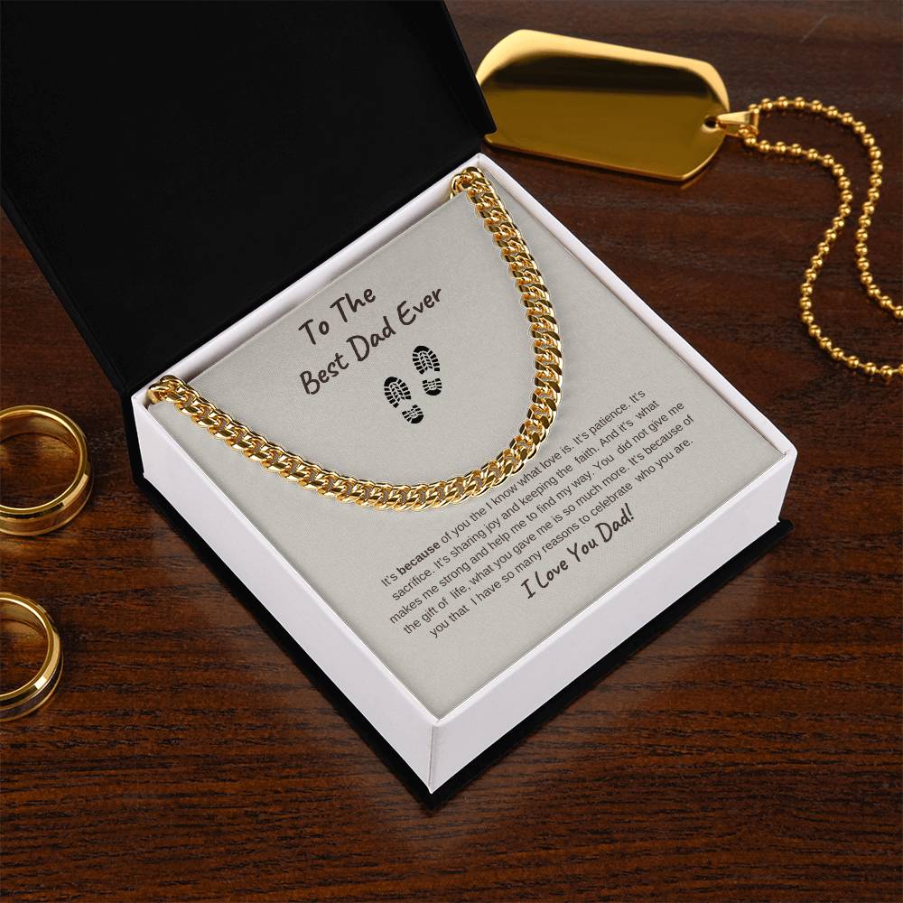 TO The Best Dad Ever-Gold Cuban Necklace