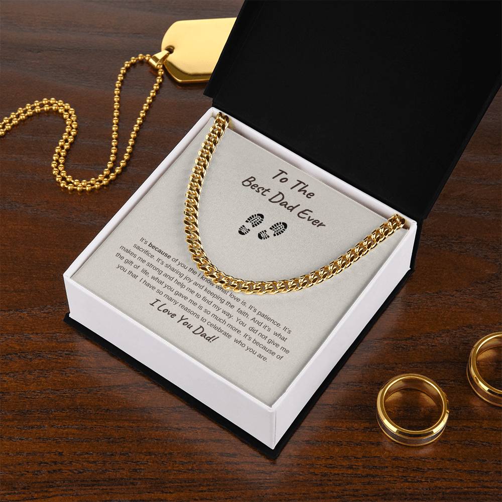 TO The Best Dad Ever-Gold Cuban Necklace