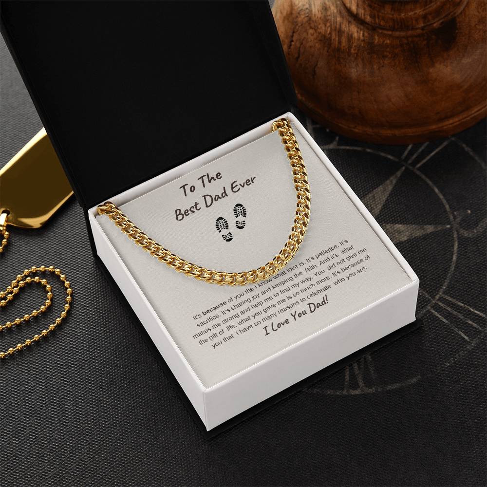 TO The Best Dad Ever-Gold Cuban Necklace