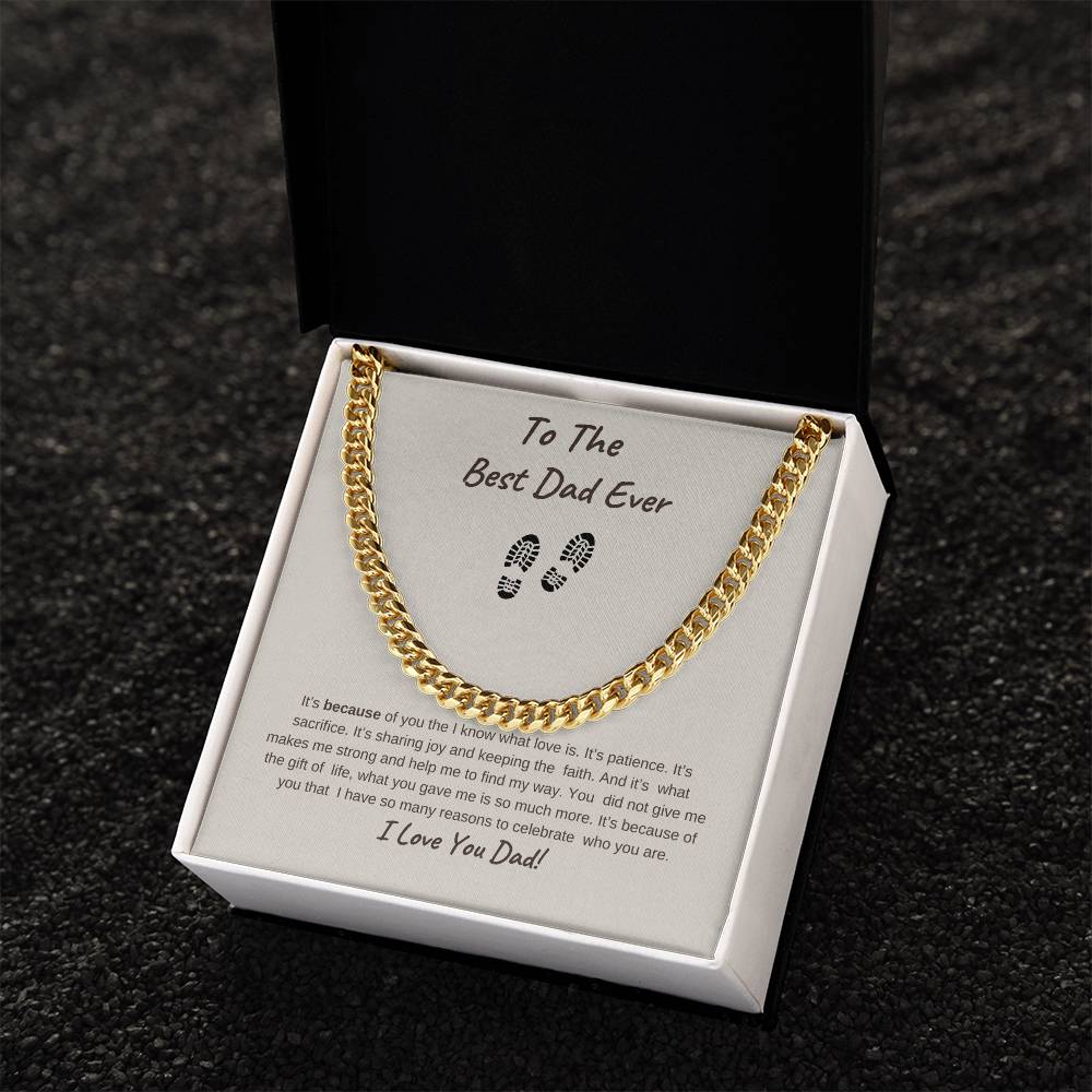 TO The Best Dad Ever-Gold Cuban Necklace