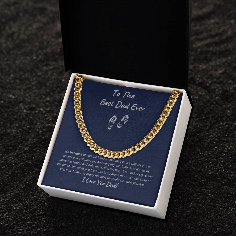 To The Best Dad Ever-Cuban Chain Necklace