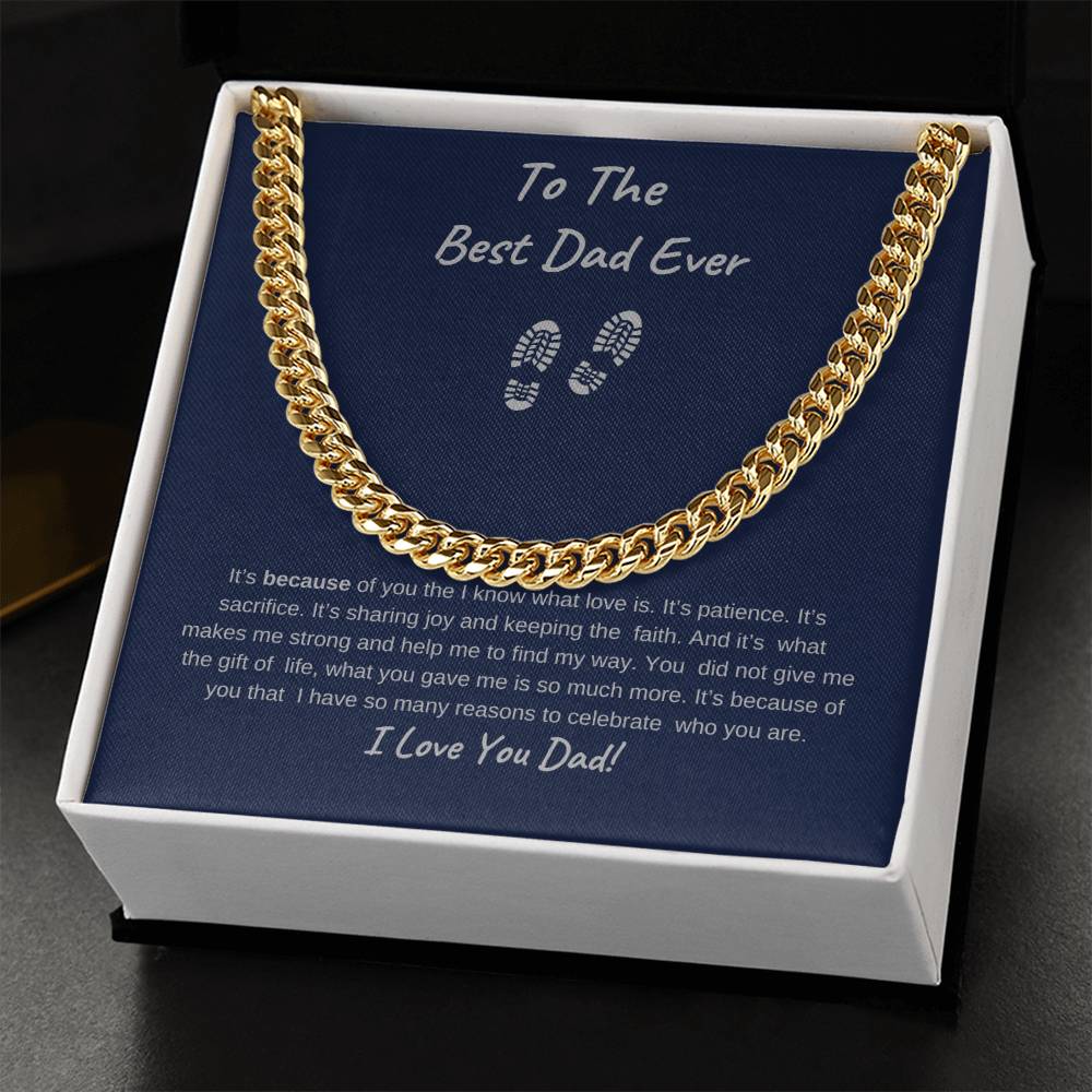 To The Best Dad Ever-Cuban Chain Necklace