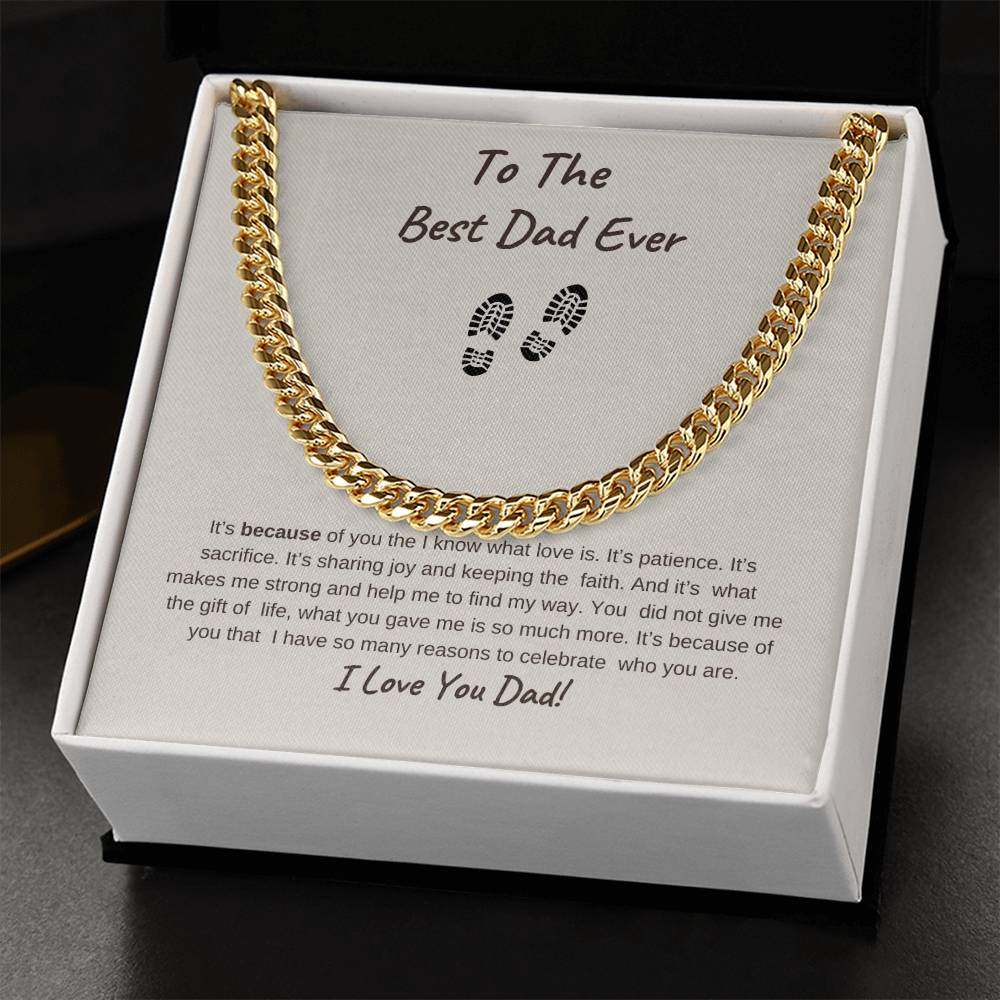 TO The Best Dad Ever-Gold Cuban Necklace